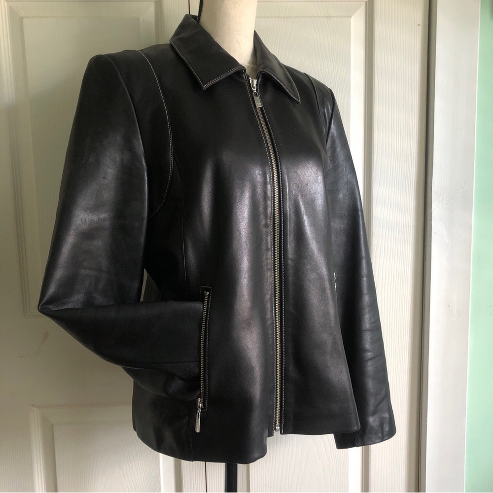 Michael Kors Black Leather Women’s Jacket Sz. L